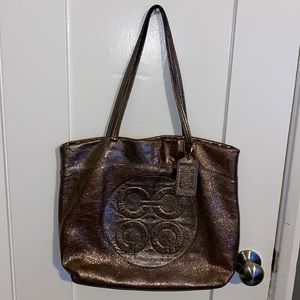 Coach metallic coated handbag